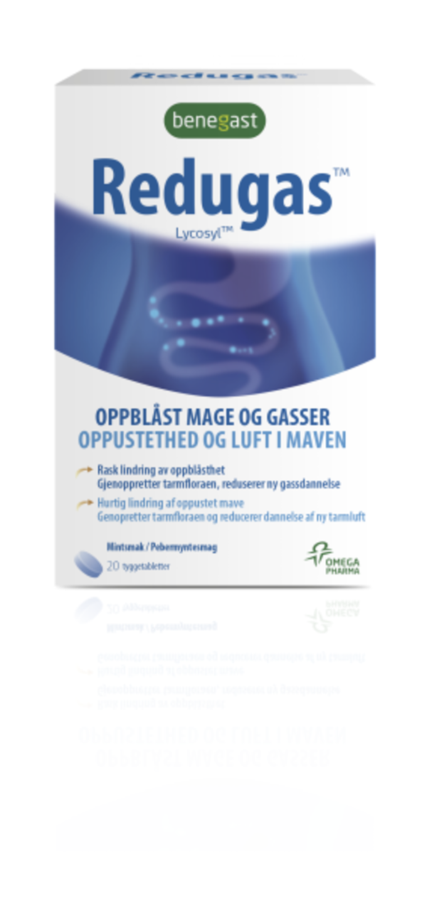 Benegast Redugas tyggetabletter 20stk - Mossapotek