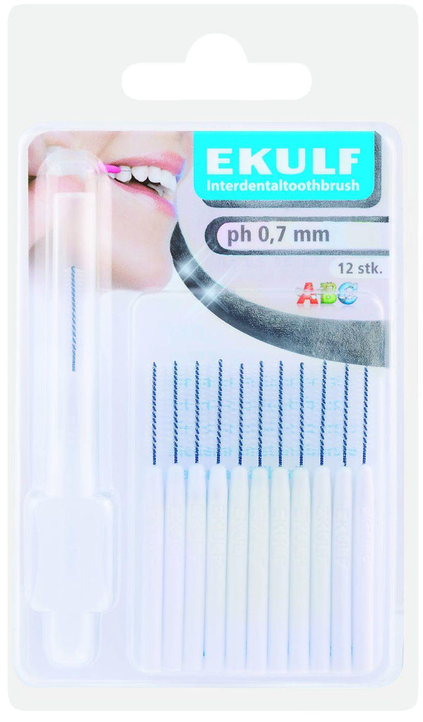Ekulf ph mellomromstannbørste 0,7mm 12stk - Apoteket Elgen