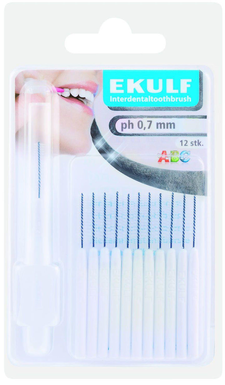 Ekulf ph mellomromstannbørste 0,7mm 12stk - Apoteket Elgen