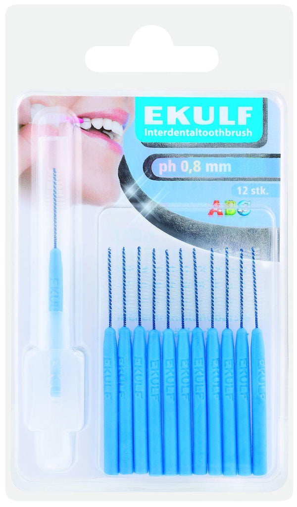 Ekulf ph mellomromstannbørste konisk 0,8mm 12stk - Apoteket Elgen