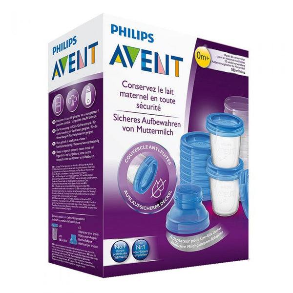 Philips Avent VIA Beger med adapter 10stk - Mossapotek