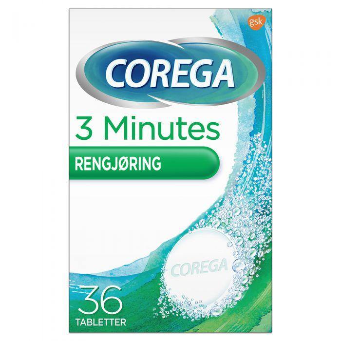 Corega tabs 3 min rensetabletter 36stk - Mossapotek