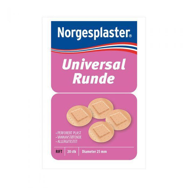 Norgesplaster universal runde plaster 20stk - Apoteket Elgen