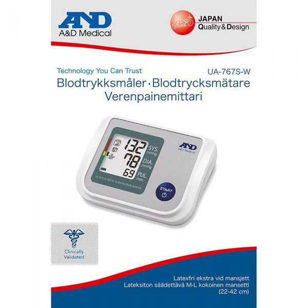 AND blodtrykksapparat for overarm, digitalt Ua-767S-W - Mossapotek