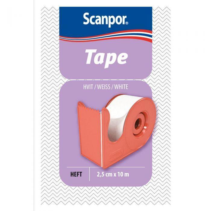 Scanpor 2,5cmx10m m/d hvit - Apoteket Elgen