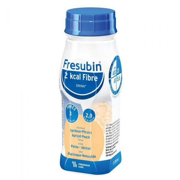 Fresubin 2 kcal Fiber Drink Næringsdrikk Aprikos/Fersken 4X200 ml - Mossapotek