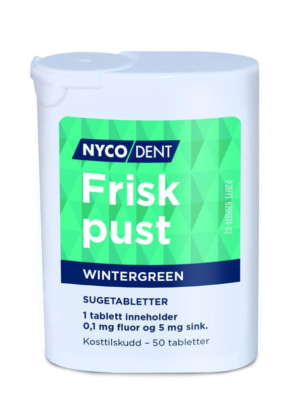 Nycodent Frisk Pust Wintergreen sugetabletter 50stk - Apoteket Elgen