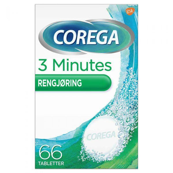 Corega tabs 3 min rensetabletter 66stk - Mossapotek