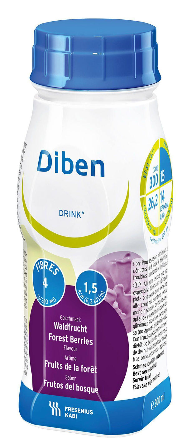 Diben Drink næringsdrikk skogsbær 4x200ml - Mossapotek