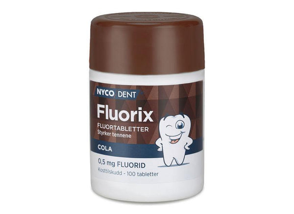 Nycodent Fluorix 0,5mg fluortabletter colasmak 100stk - Apoteket Elgen