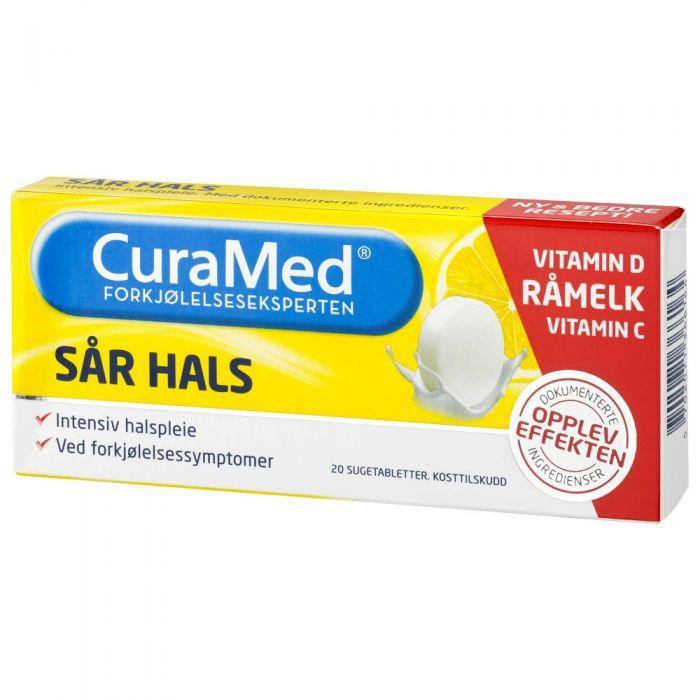 Curamed Sår Hals sugetabletter Råmel 20 stk - Mossapotek