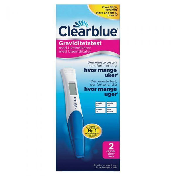 Clearblue digital graviditetstest med ukeindikator 2stk - Apoteket Elgen