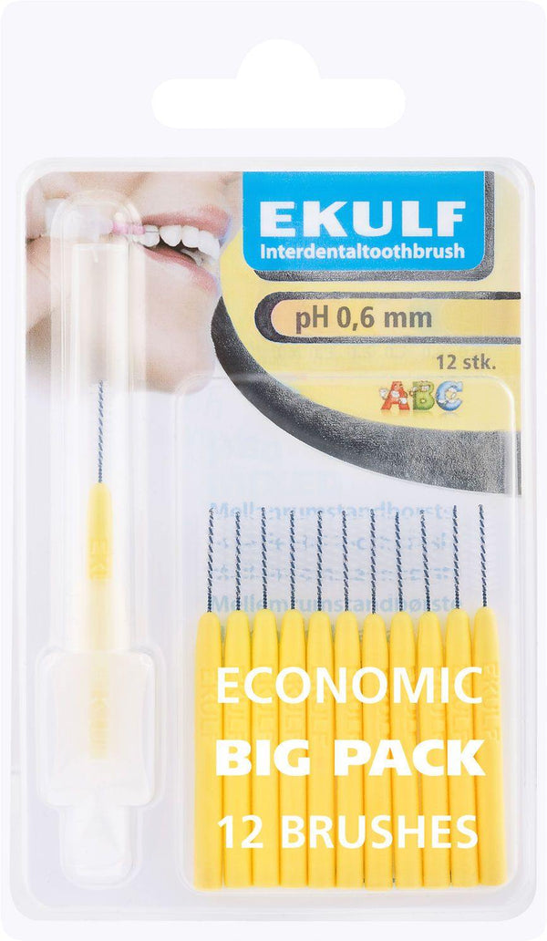 Ekulf ph mellomromstannbørste 0,6mm 12stk - Apoteket Elgen