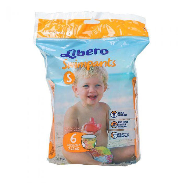 Libero Swimpants S svømmebleier / 7-12kg 6 stk - Apoteket Elgen
