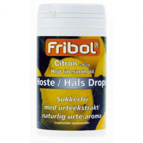 Fribol Hoste/Hals sukkerfrie drops sitron 60g - Apoteket Elgen