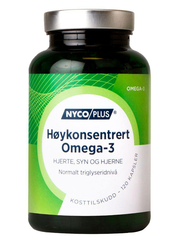 Nycoplus Høykonsentrert omega-3 1000mg kapsler 120stk - Apoteket Elgen