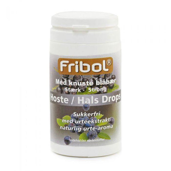 Fribol Hoste/Hals sukkerfrie drops blåbær 60g - Mossapotek