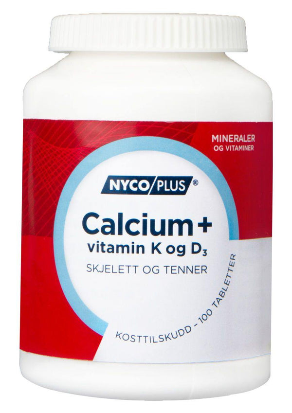 Nycoplus Calcium med K- og D3-vitamin tabletter 100stk - Apoteket Elgen