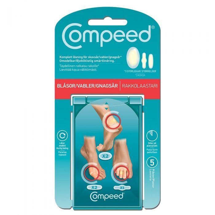 Compeed gnagsårplaster mix 3 størrelser 5stk - Mossapotek