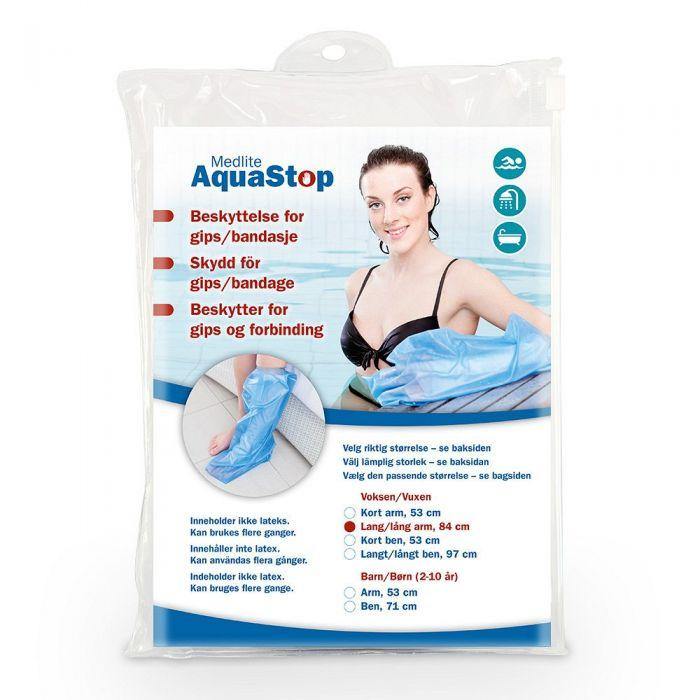 Aquastop dusjbesk voksen arm lang - Mossapotek