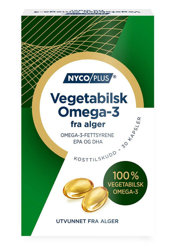 Nycoplus Vegetabilsk Omega-3 fra alger 30kapsler - Apoteket Elgen