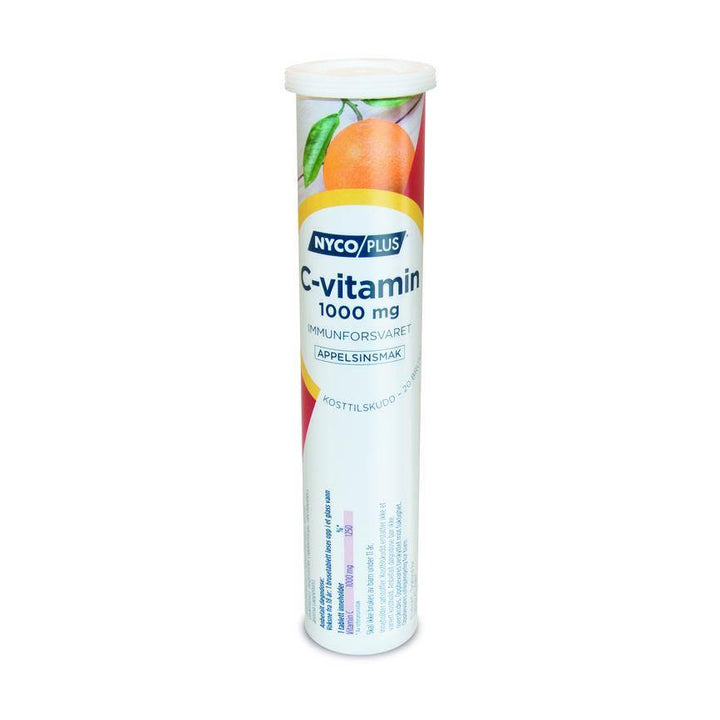 Nycoplus C-vitamin 1000mg brusetabletter appelsin 20stk - Apoteket Elgen