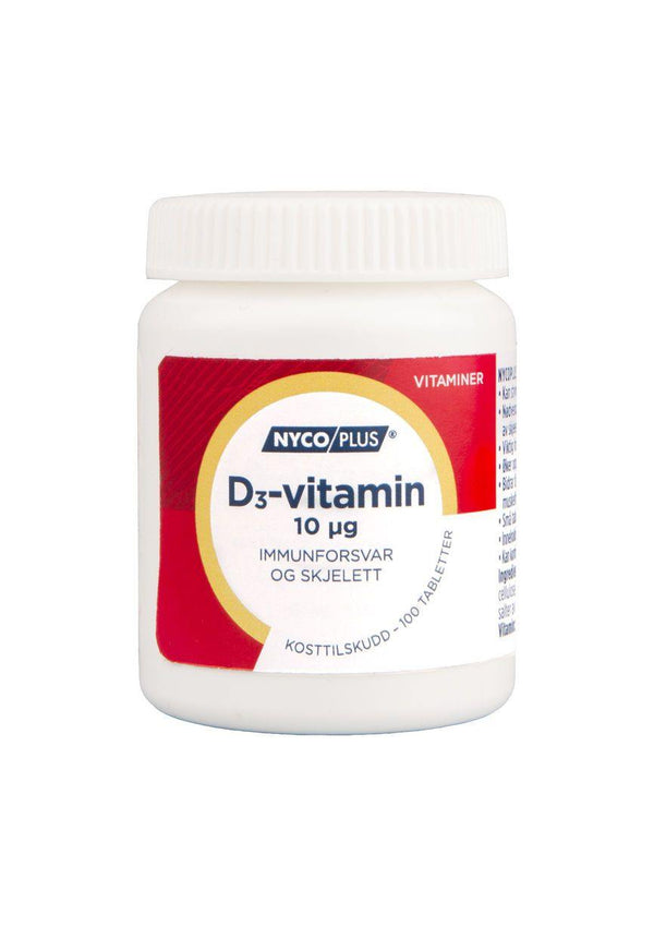 Nycoplus D3-vitamin 10µg tabletter 100stk - Apoteket Elgen