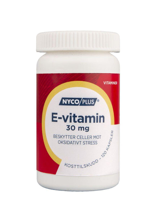 Nycoplus E-vitamin 30mg kapsler 120stk - Apoteket Elgen