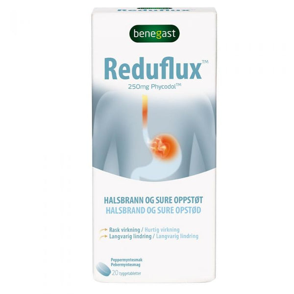 Benegast Reduflux 250mg tyggetabletter 20stk