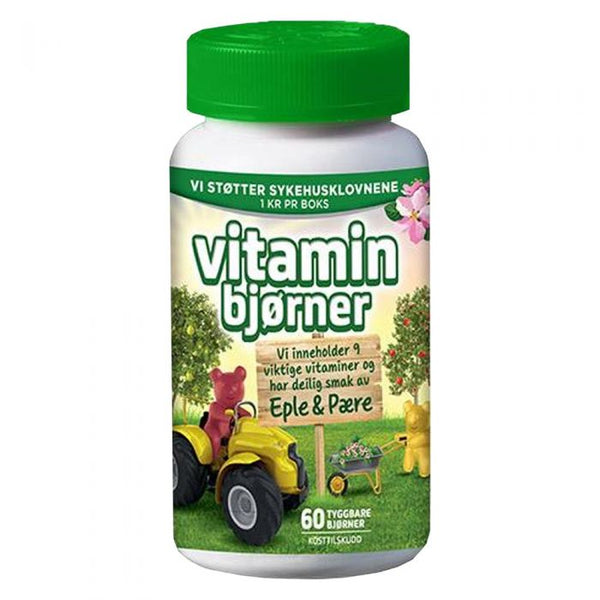 Vitaminbjørner Eple&Pære 60 stk tyggbare bjørner