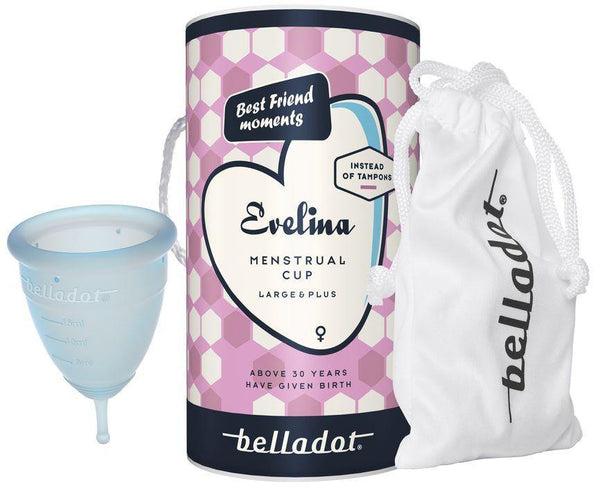 Belladot Evelina menstruasjonskopp L/plus 1stk - Mossapotek
