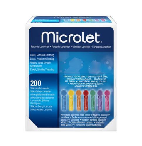 Microlet farget lansetter 30G 200stk - Apoteket Elgen