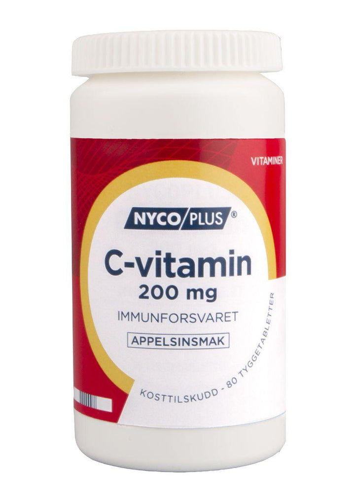 Nycoplus C-vitamin 200mg tyggetabletter 80stk - Apoteket Elgen