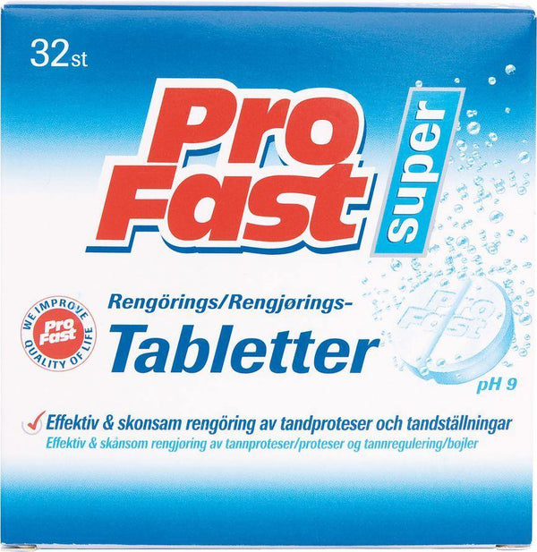 ProFast Super rengjøringstabletter 32stk - Apoteket Elgen
