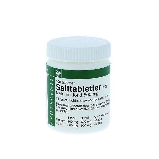 Salttabletter NAF 500mg tabletter 100stk - Apoteket Elgen