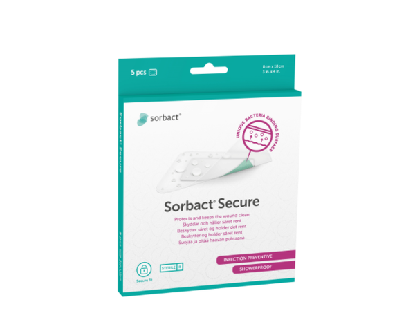 Sorbact Secure plaster 8x10cm 5stk - Apoteket Elgen