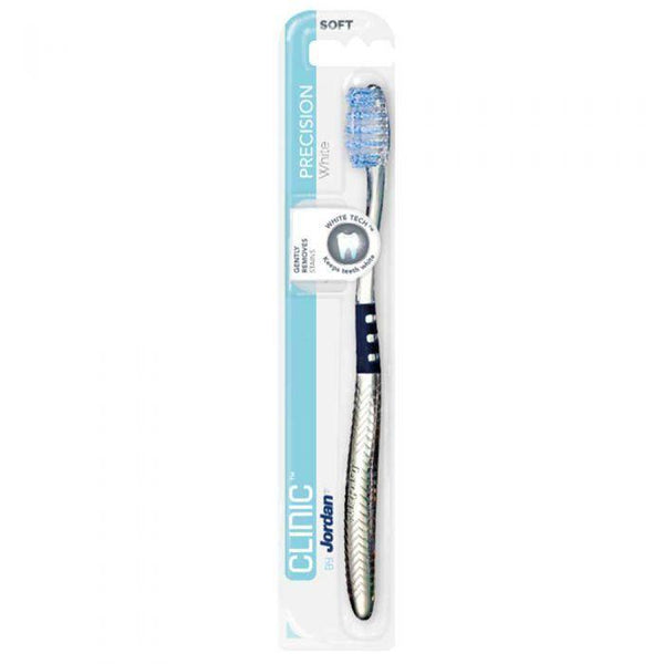 Jordan Clinic Precision White soft tannbørste med beskyttelsescap 1stk - Apoteket Elgen