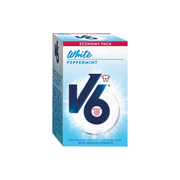 V6 White tyggegummi peppermynte 50stk